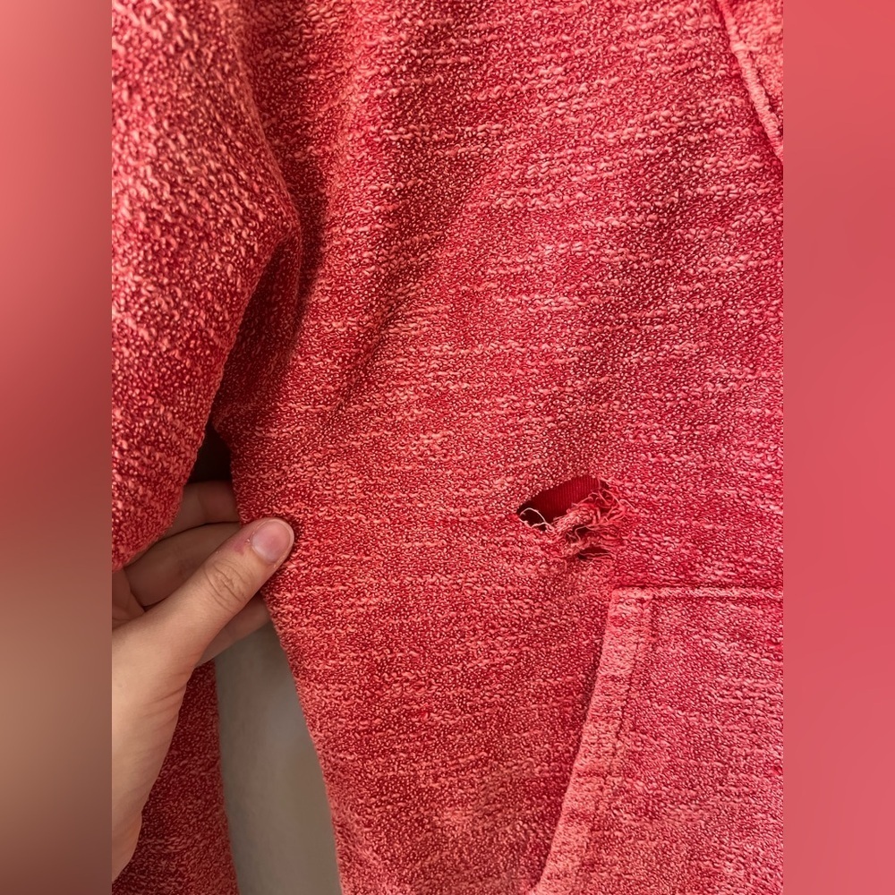 Alchemist Baja Distressed V Neck Pullover Sweatshirt in Red Women's Size XS - Picture 8 of 15